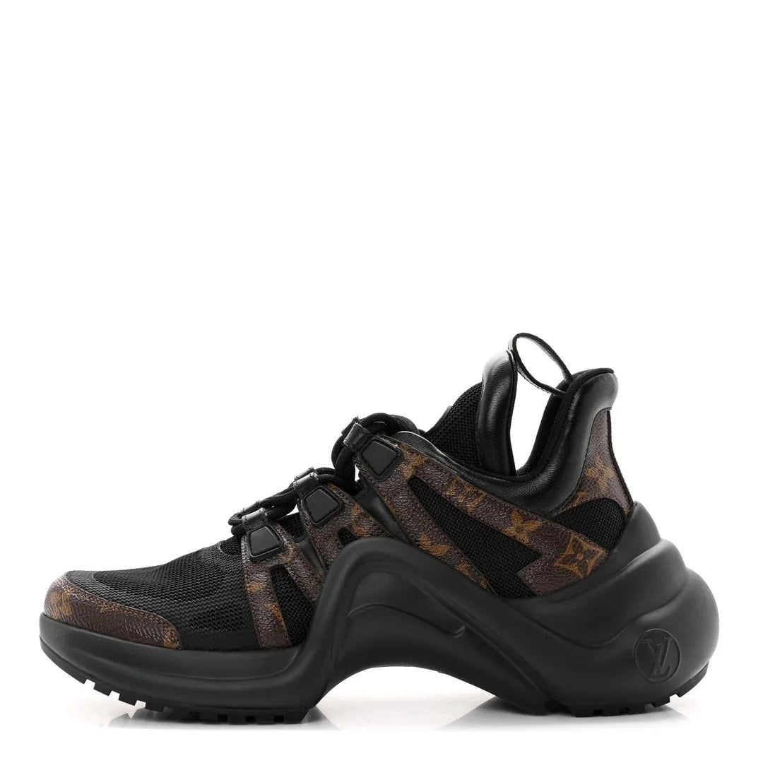 Louis Vuitton Calfskin Monogram LV Archlight Slingback Pump Black - Black/Brown Monogram