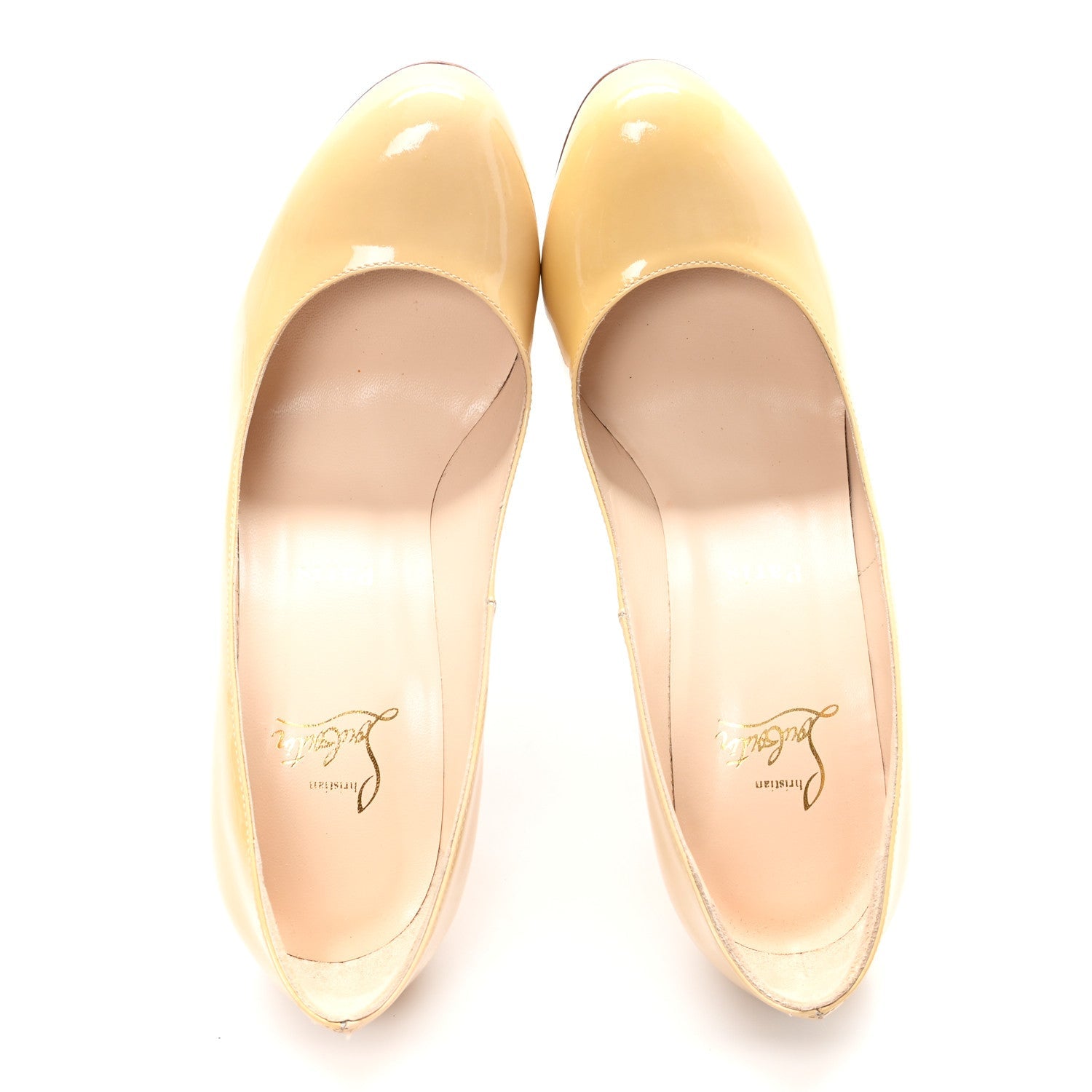 CHRISTIAN LOUBOUTIN PATENT FIFI PUMP NUDE