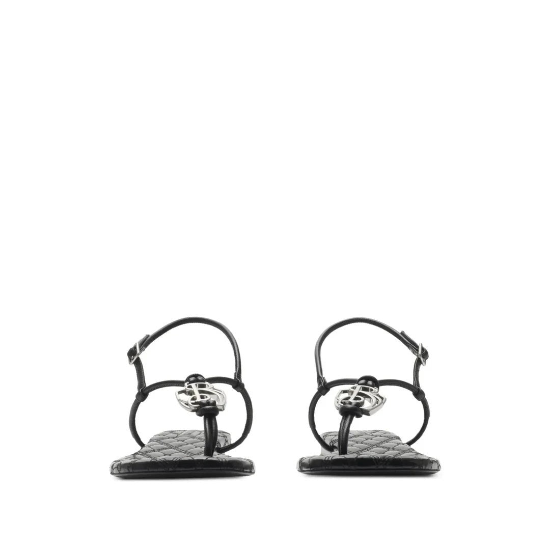 Burberry Ronda 105 Leather Sandals - Black