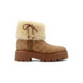Celine Bulky Cropped Boot - Brown with shearling