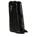 Givenchy Aged Calfskin Cowboy Shark Lock High Boot - Black