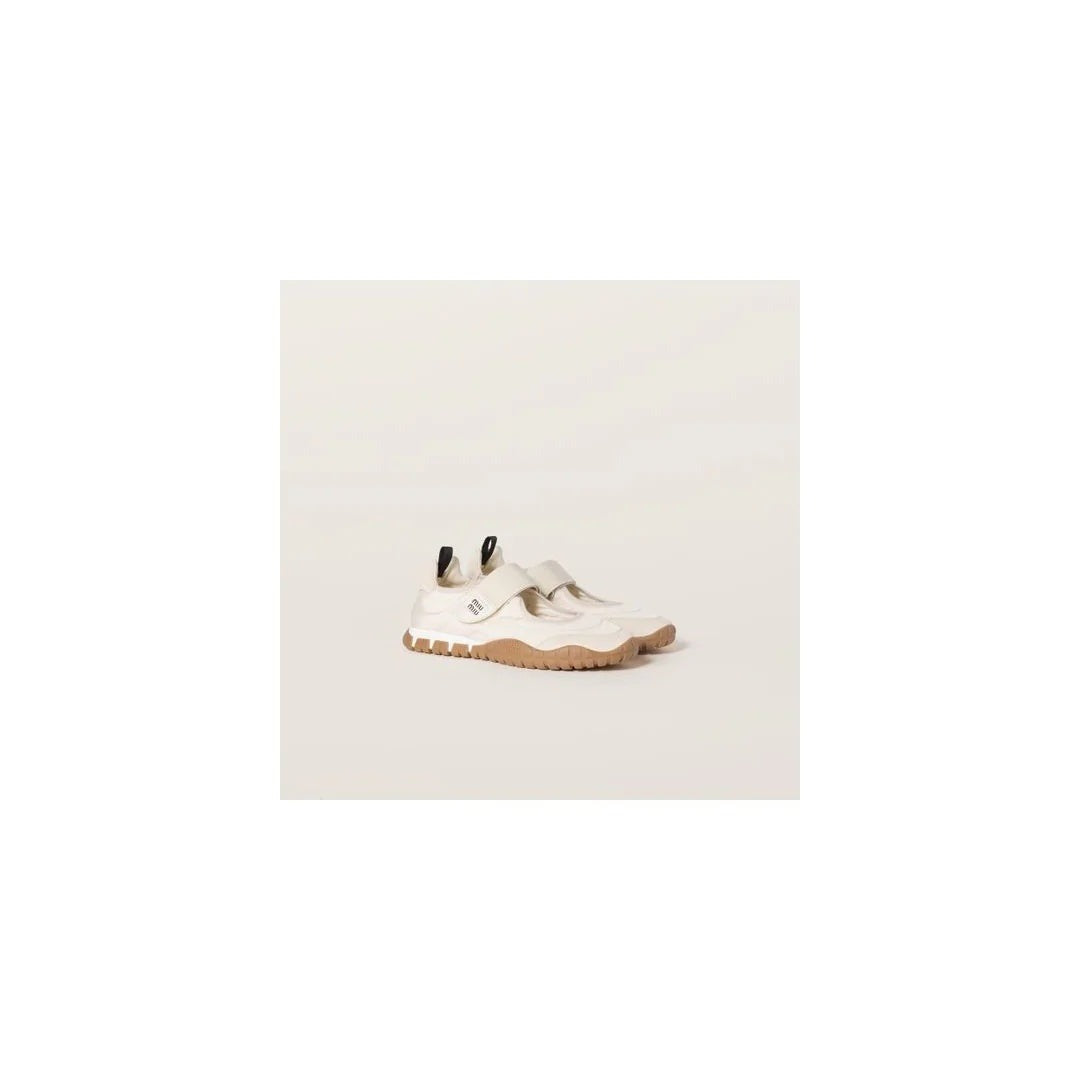 Miu Miu Tyre Sneakers Technical Fabric and Suede - White