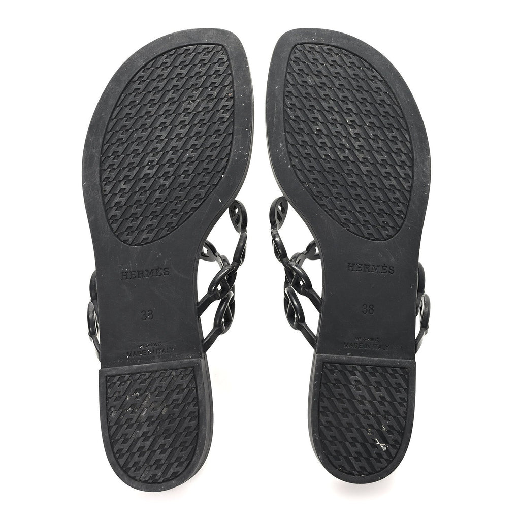 HERMES ISLAND SANDALS BLACK