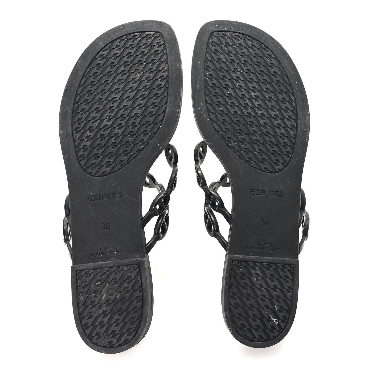 HERMES ISLAND SANDALS BLACK