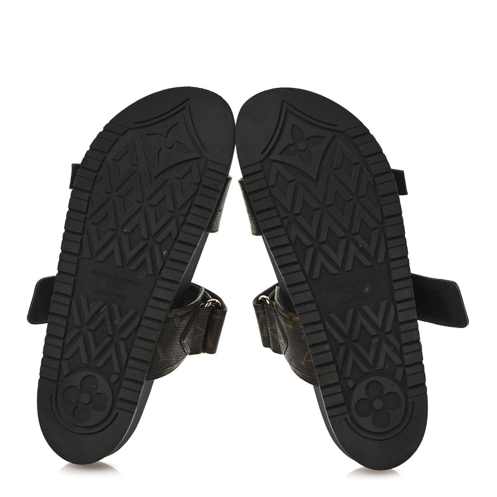 LOUIS VUITTON EMPREINTE BOM DIA MULE SANDALS BROWN MONOGRAM