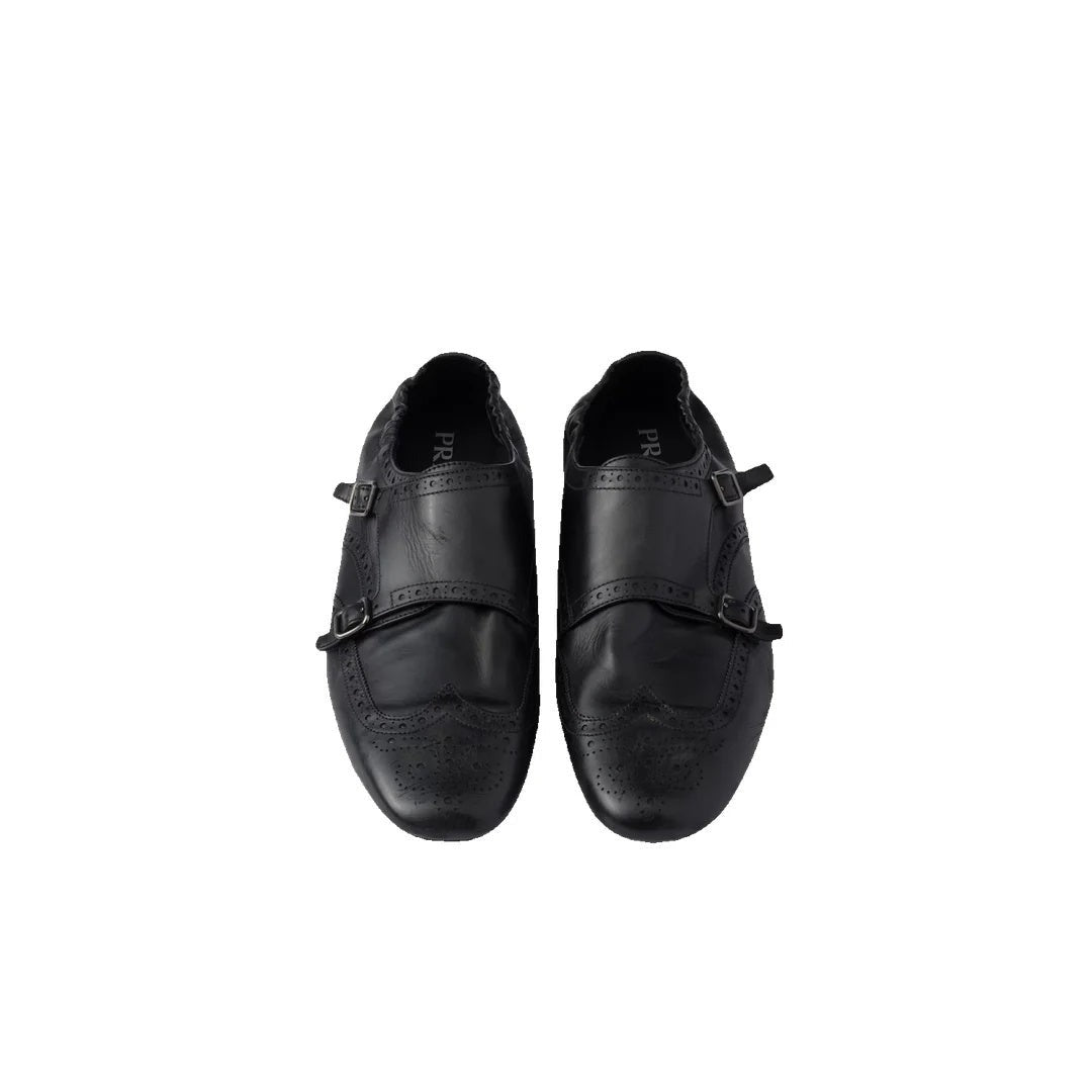 Prada Shuffle Monk Strap Shoes - Black