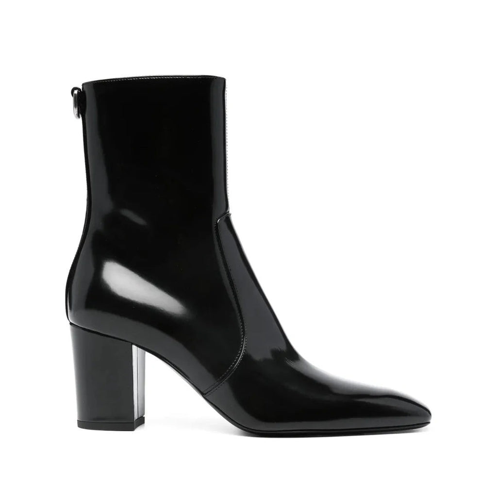 Saint Laurent 70mm Buckle-Detail Calf-Leather Boots - Black