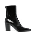 Saint Laurent 70mm Buckle-Detail Calf-Leather Boots - Black