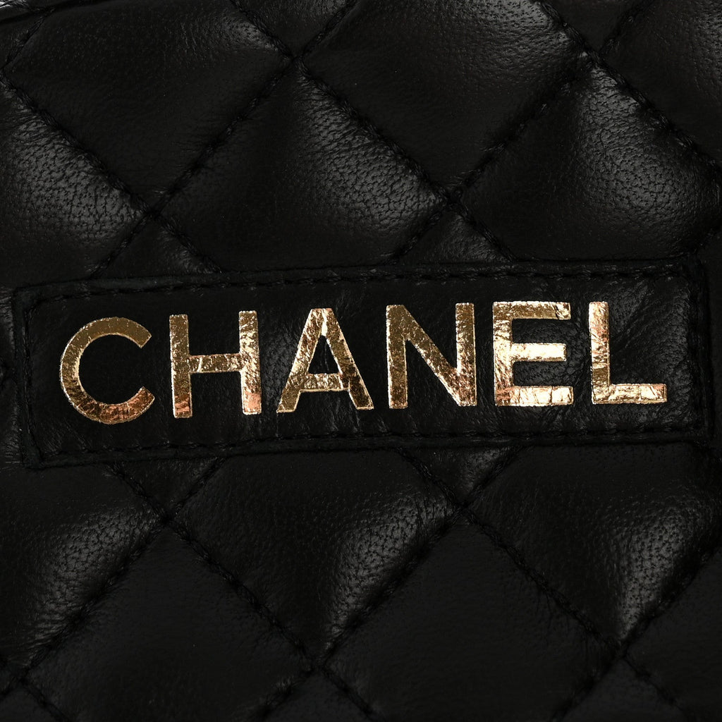 CHANEL LAMBSKIN QUILTED CC MULE SANDAL BLACK
