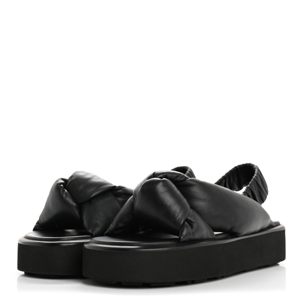 PRADA NAPPA LEATHER PLATFORM SANDALS BLACK