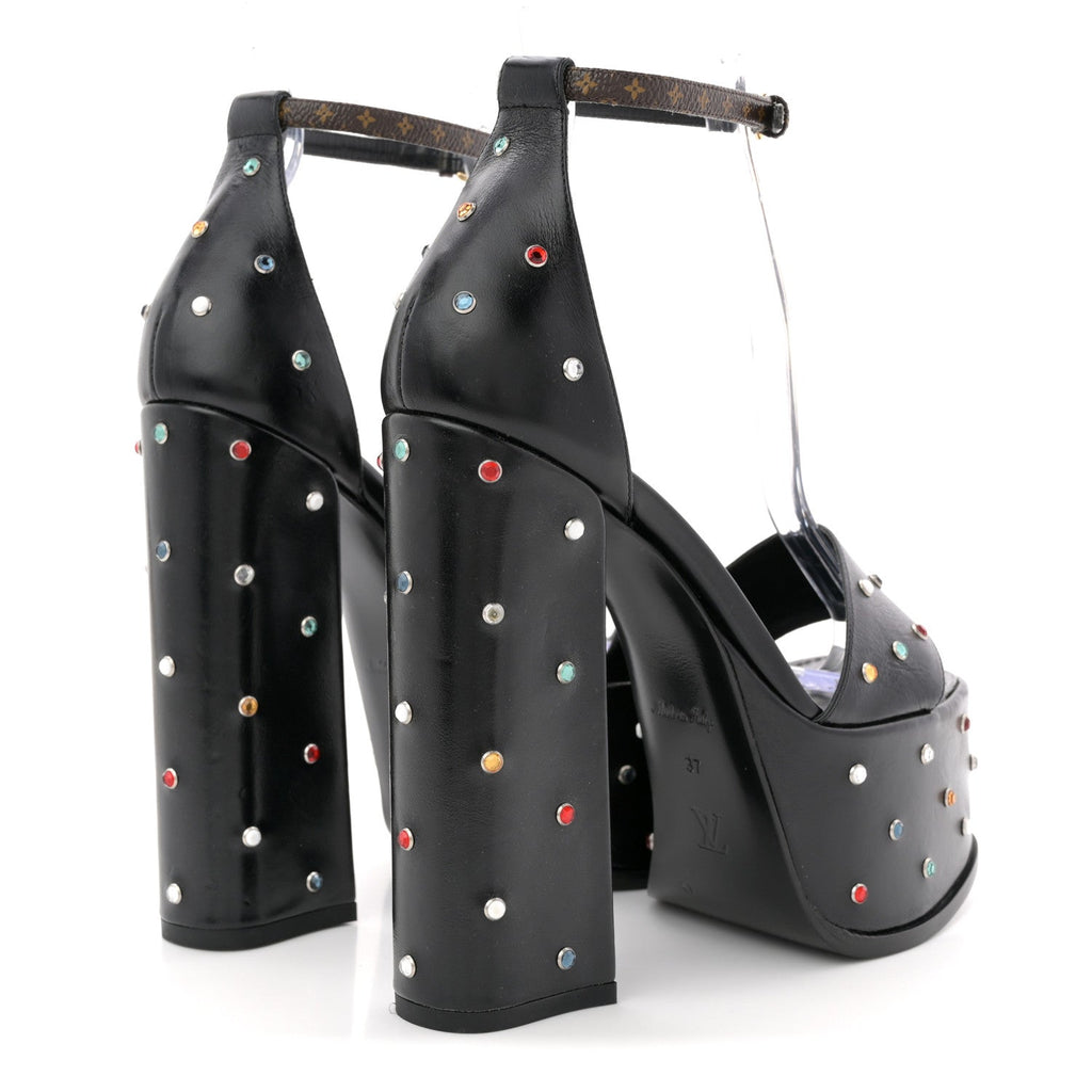 VERSACE PLATFORM SANDALS BLACK