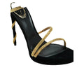 René Caovilla Cleo Sandal Grey Crystal-Embellished - Black/Gold