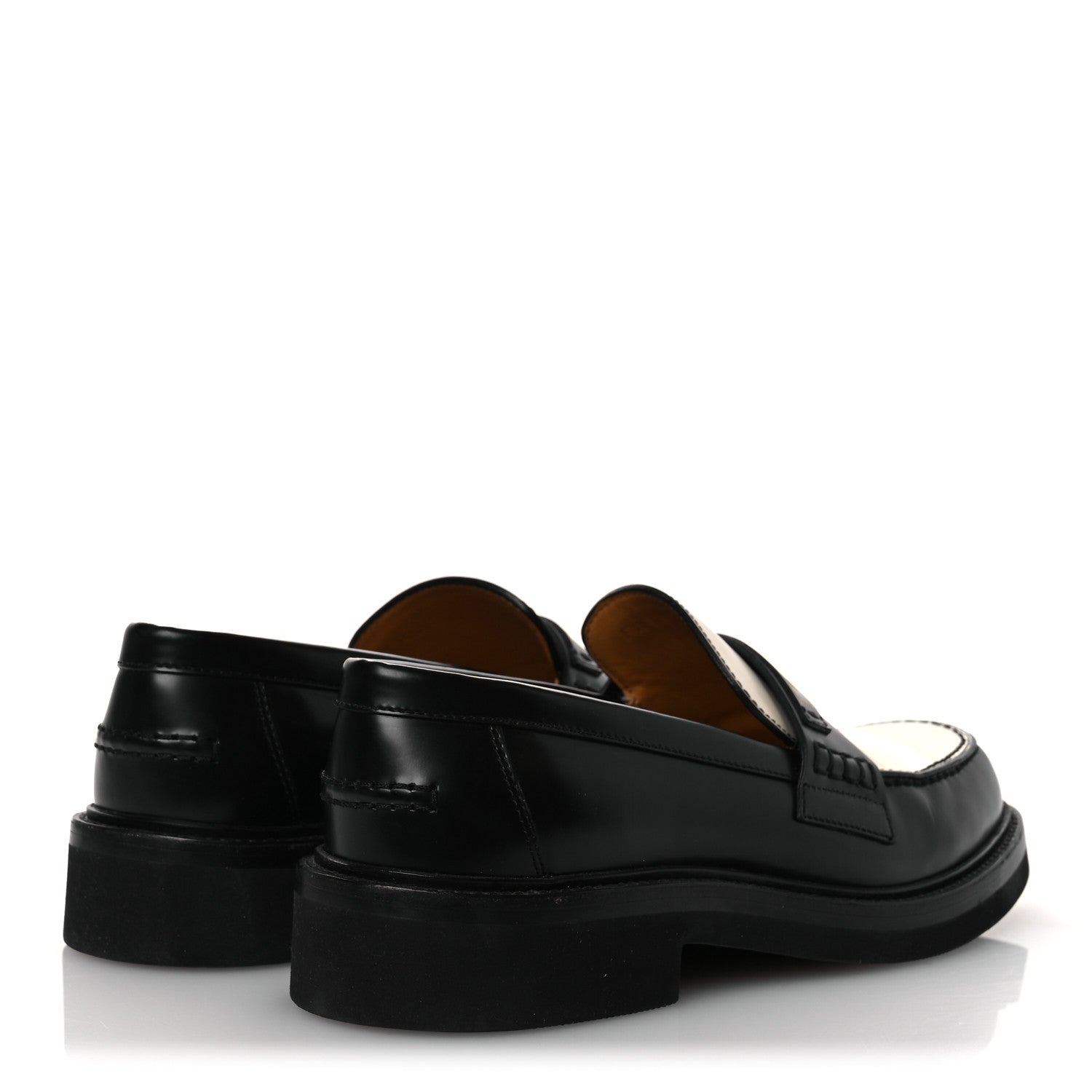 CHRISTIAN DIOR BRUSHED CALFSKIN BOY LOAFER BLACK WHITE