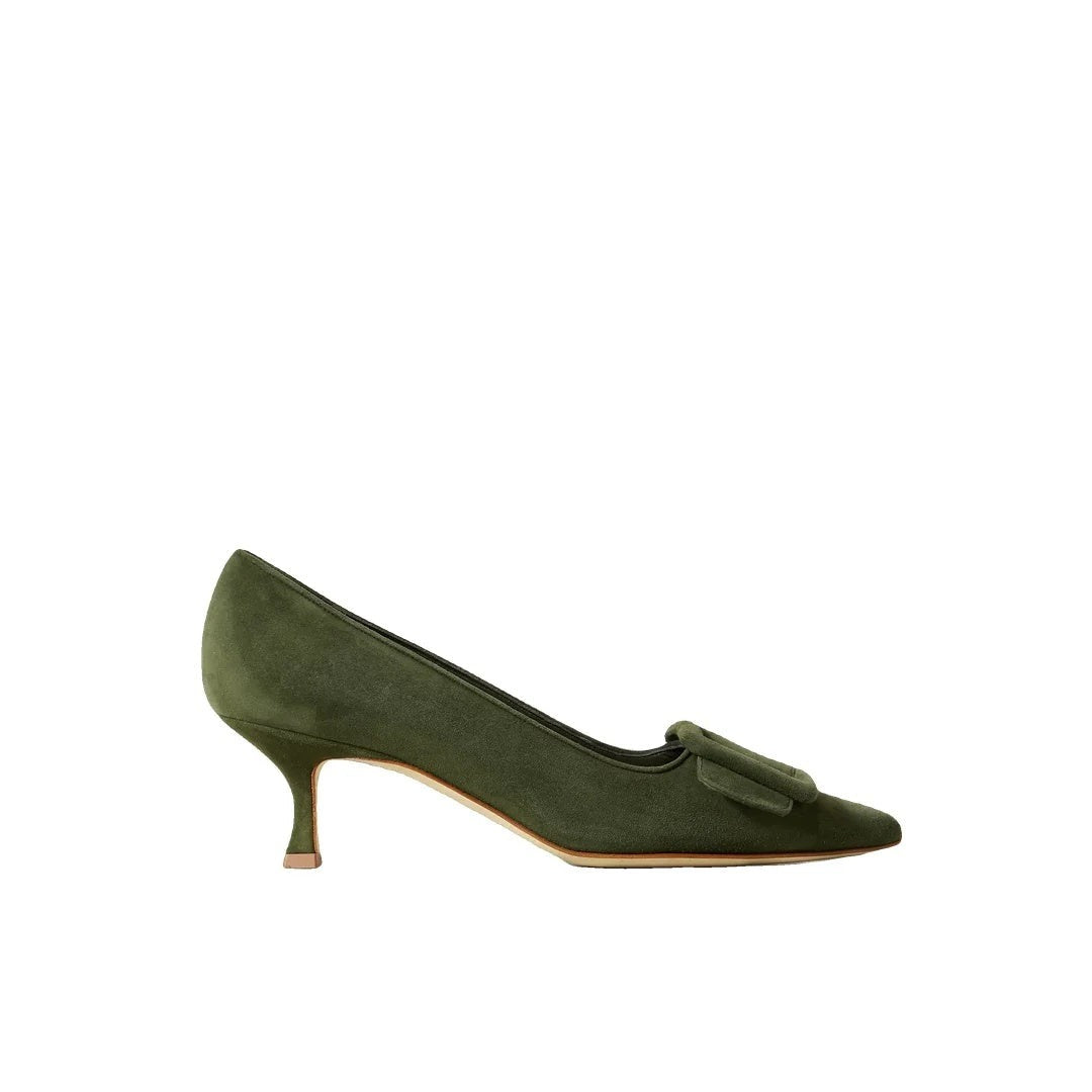 Manolo Blahnik Maysale 50 Bi-Color Pumps - Green
