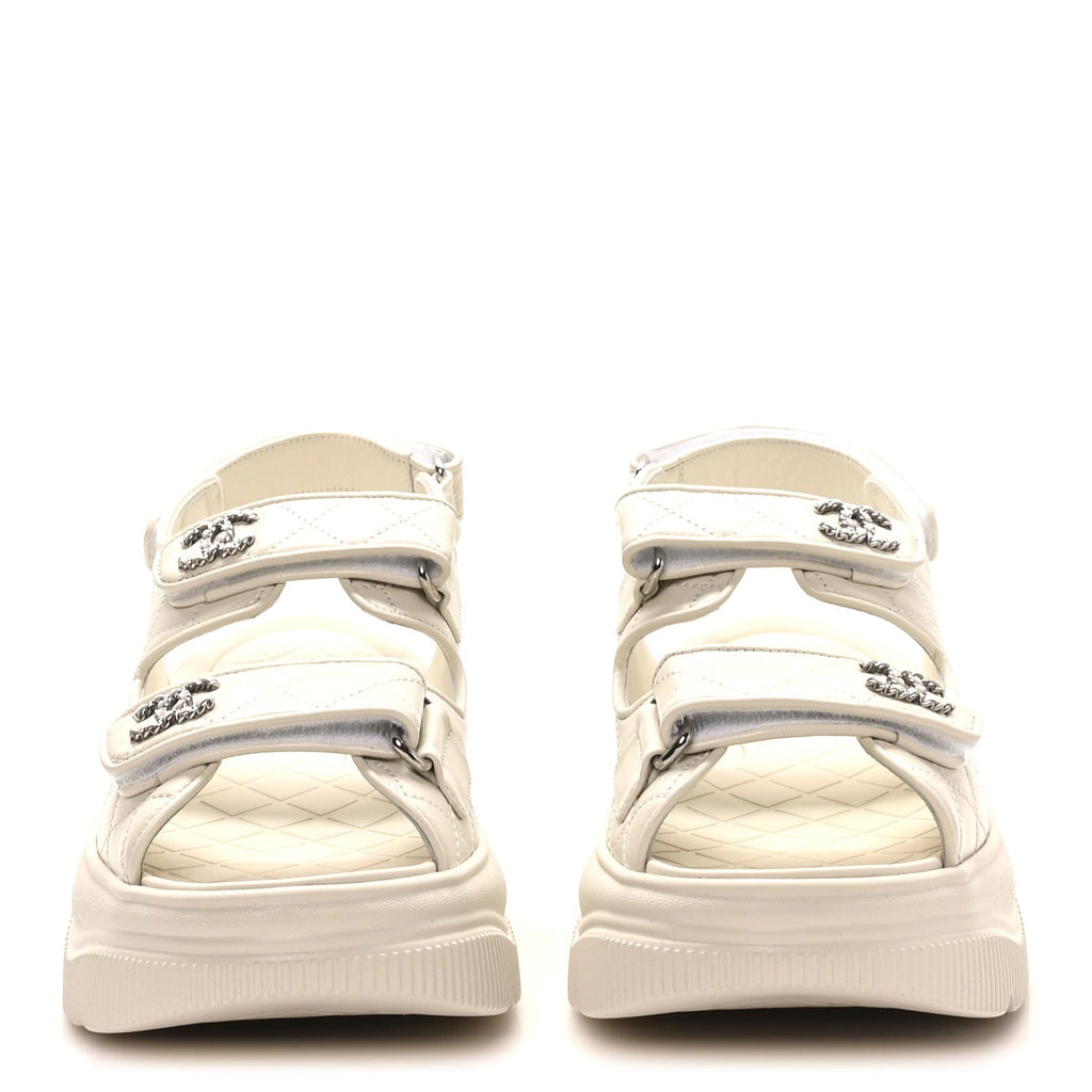VERSACE PLATFORM SANDALS WHITE