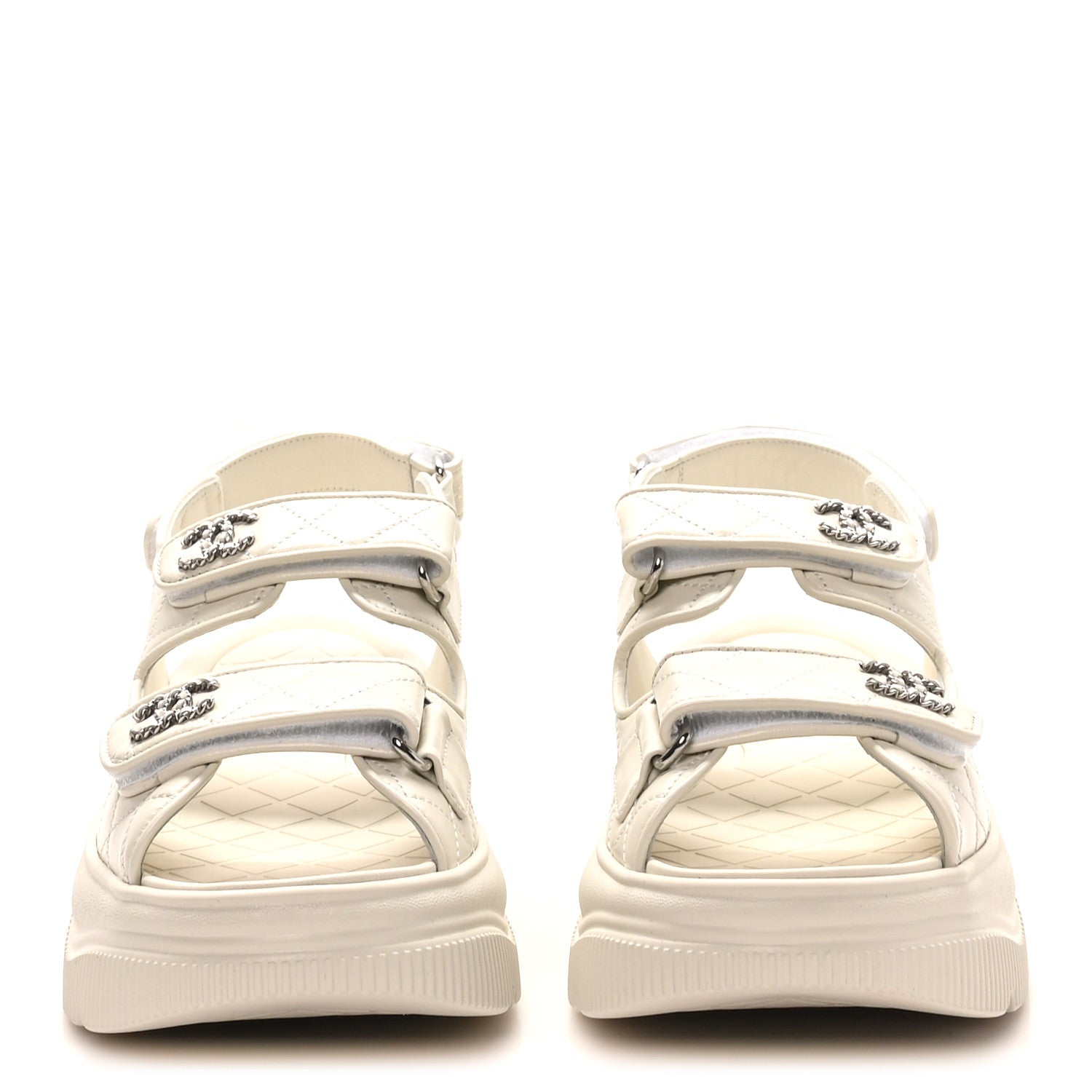 VERSACE PLATFORM SANDALS WHITE