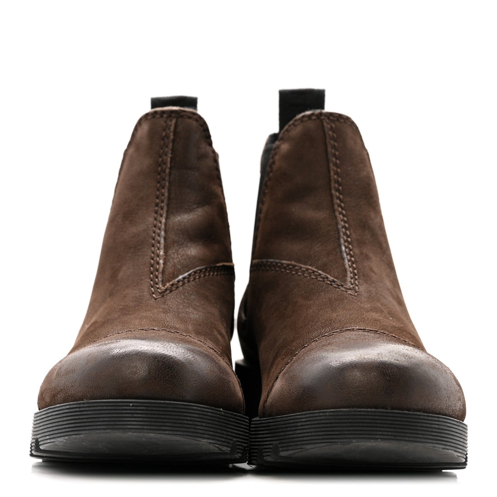 SAINT LAURENT WYATT SUEDE CHELSEA BOOTS BROWN