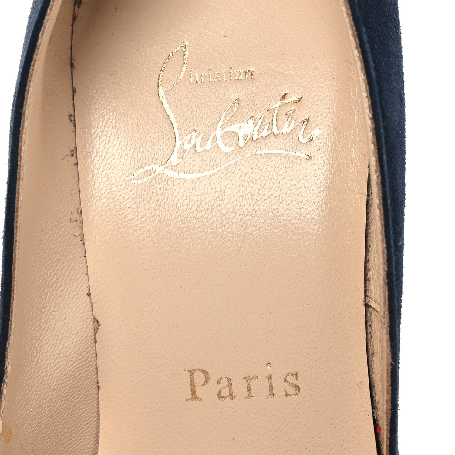 CHRISTIAN LOUBOUTIN 85MM SPORTY KATE SUEDE SOLE PUMPS NAVY