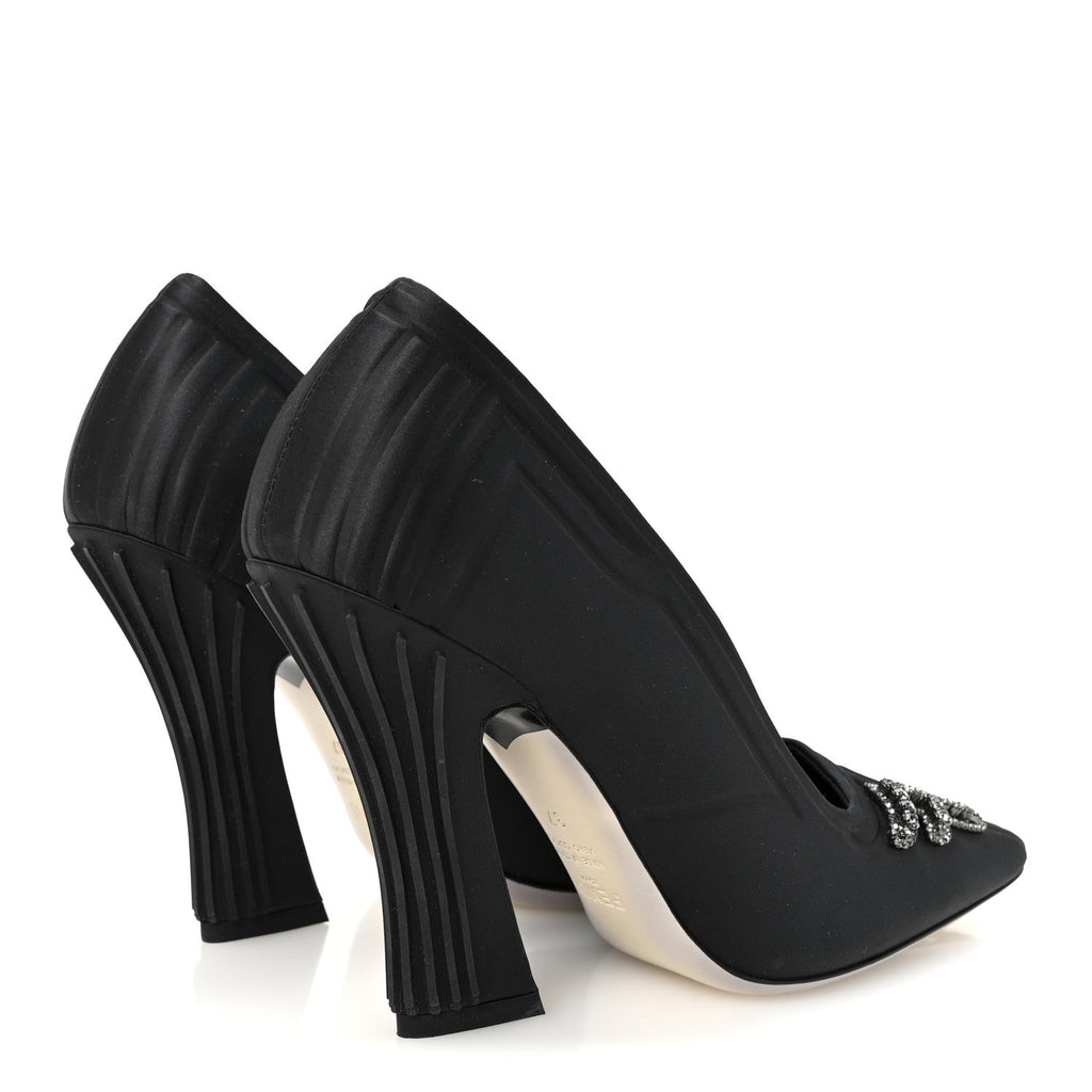 JIMMY CHOO CRYSTAL EMBELLISHED PUMPS BLACK