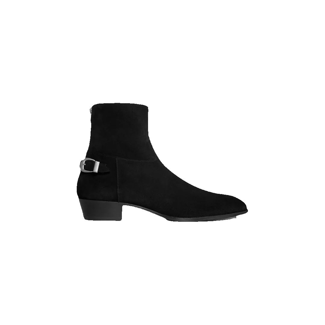 Celine Buckle Zipped Boot - Black