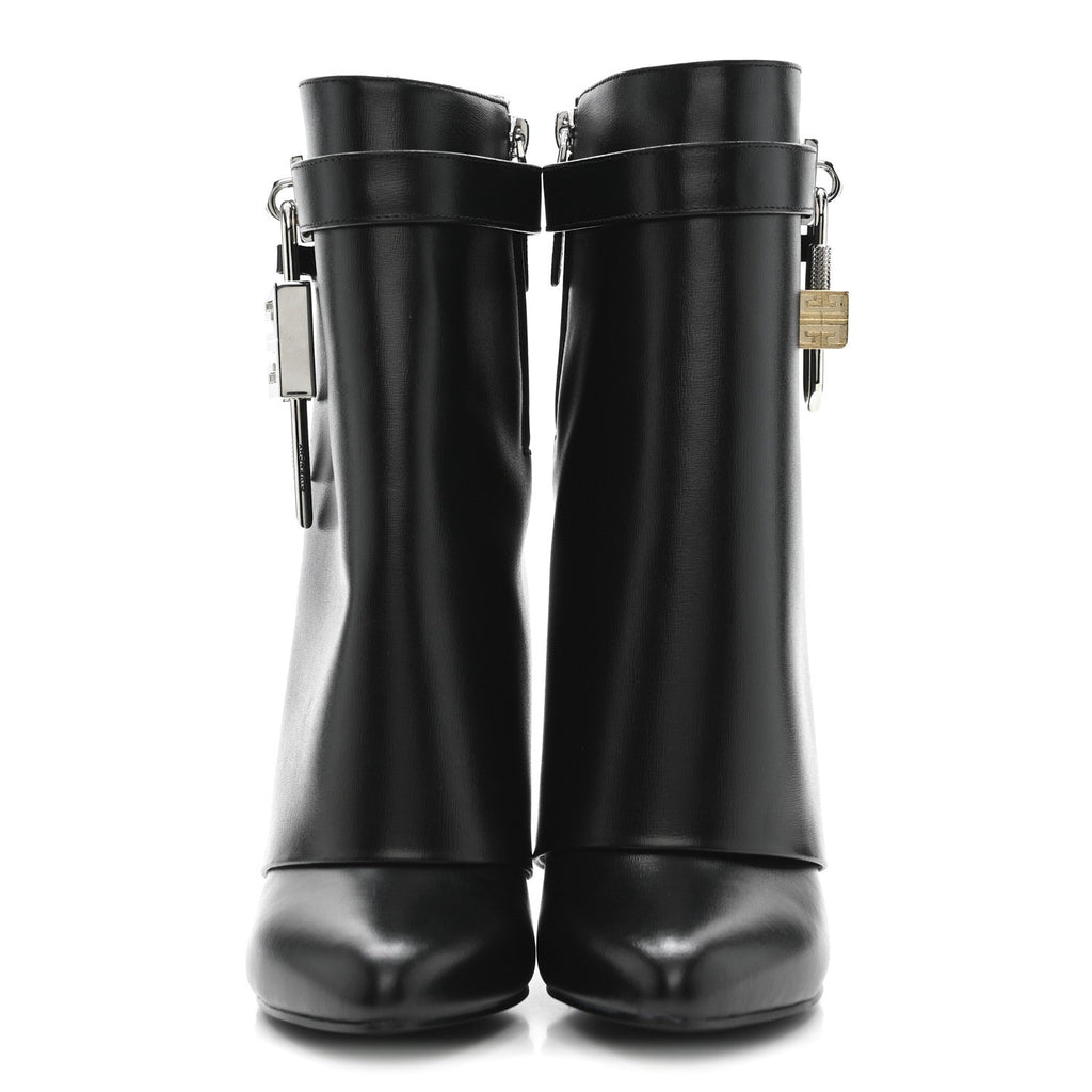 GIVENCHY CALFSKIN SHARK LOCK ANKLE BOOT BLACK