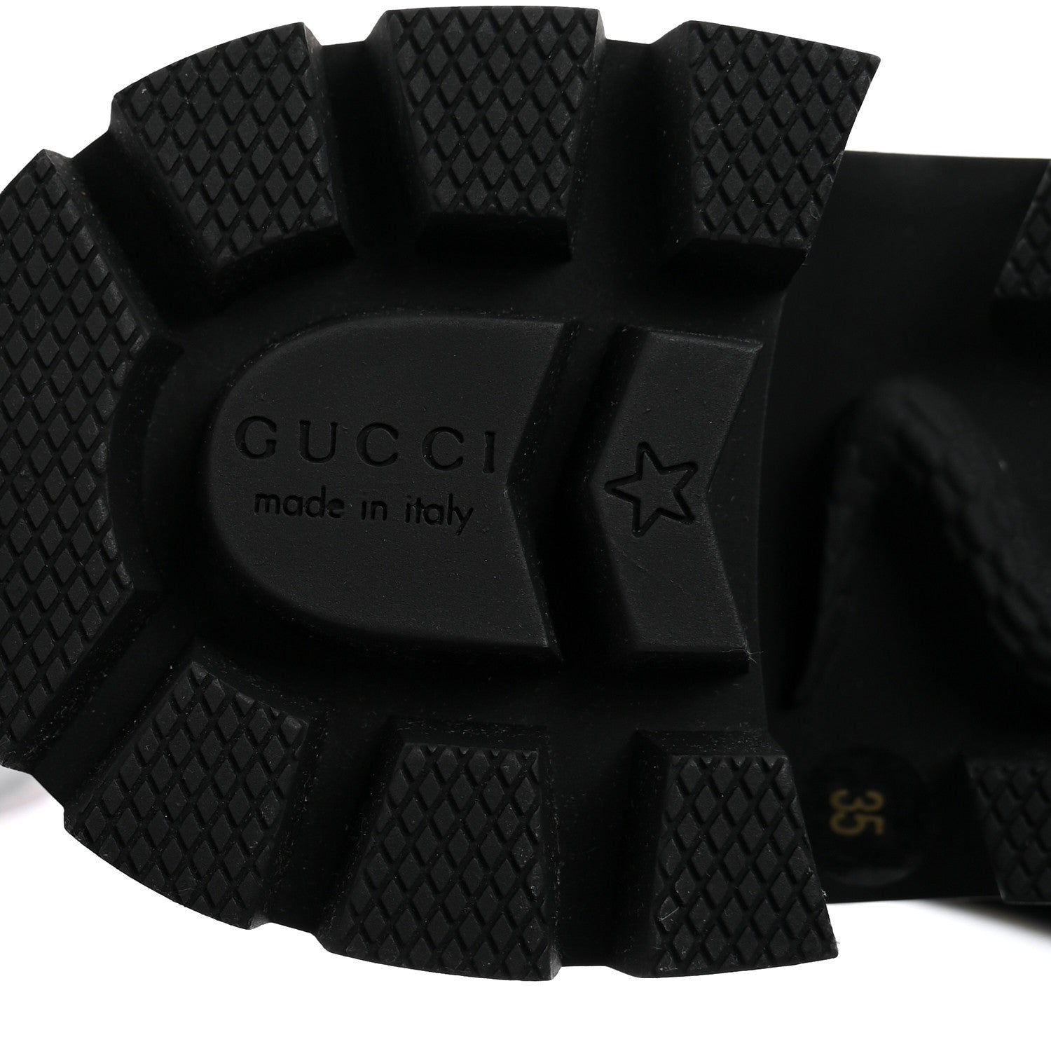 GUCCI SYLVIE WEB LACE UP COMBAT BOOTS BLACK