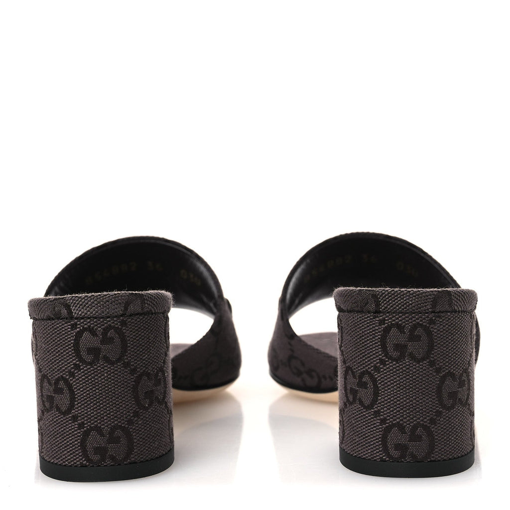 GUCCI HORSEBIT SLIDE SANDALS BROWN