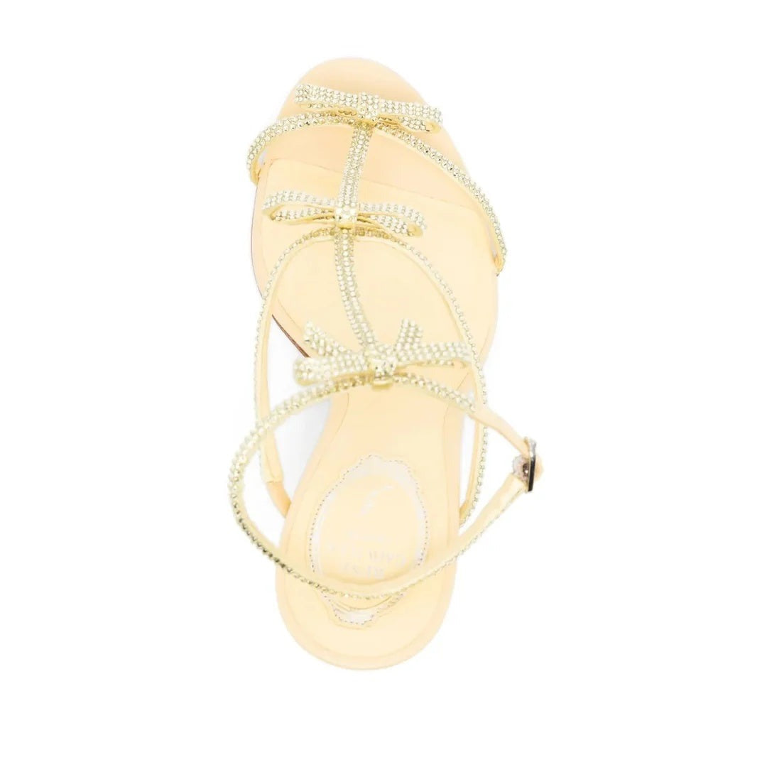 René Caovilla Caterina Blush Mule 80 - Yellow/Gold