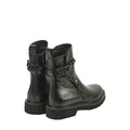 Valentino Garavani Rockstud Leather Chelsea Boots - Black (different model - lug sole combat boot with studded strap, rear view)