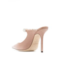 Jimmy Choo Bing 100 Crystal-Embellished Velvet Mules - Nude/Pink