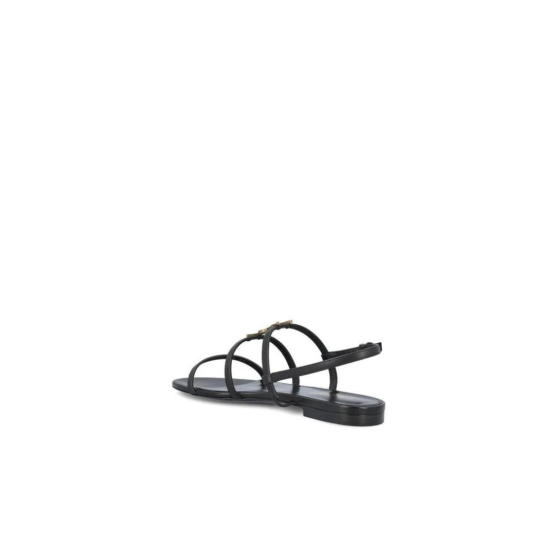 Saint Laurent 100mm Cassandra Open-Toe Sandals - Black (flat sandal, different model)