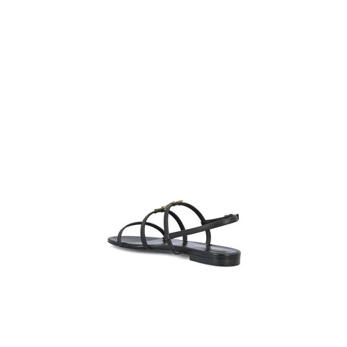 Saint Laurent 100mm Cassandra Open-Toe Sandals - Black (flat sandal, different model)