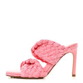 Bottega Veneta Raffia Twisted Intrecciato Stretch Mule Sandals - Pink