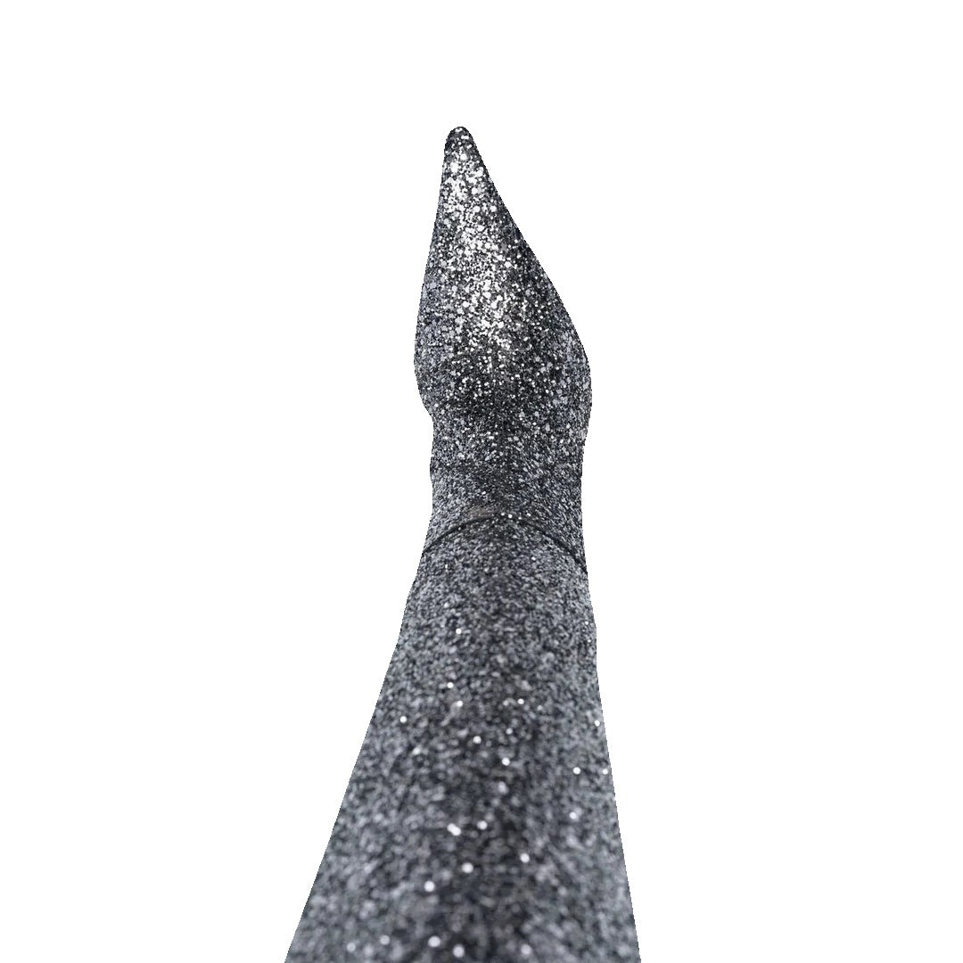 Alexander Wang 65mm Akila Slouch Boot Black - Silver Glitter