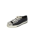 Miu Miu Allacciate Leather Buckle Low-Top Sneakers - Black