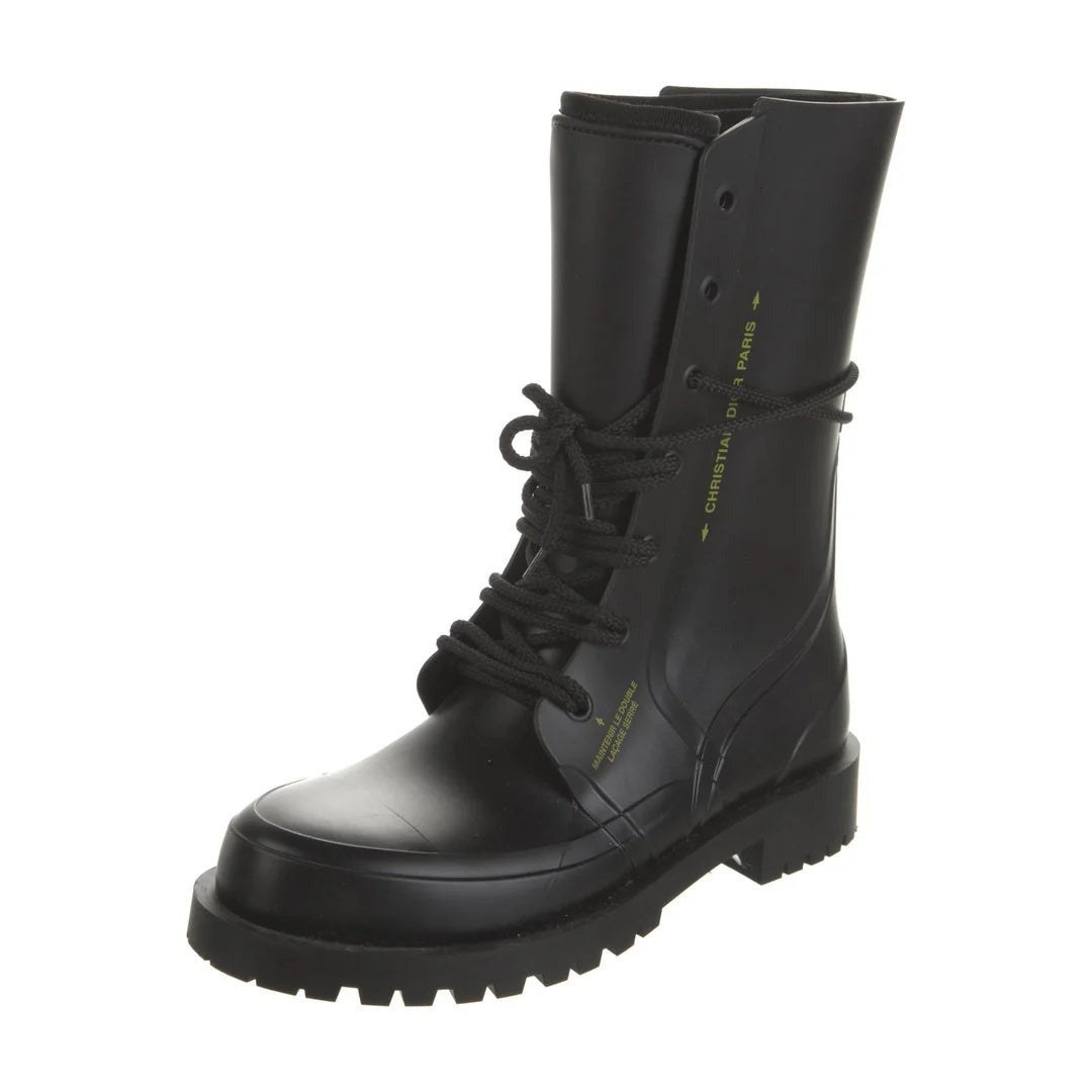 Christian Dior Wind Boots Rubber Embossed - Black