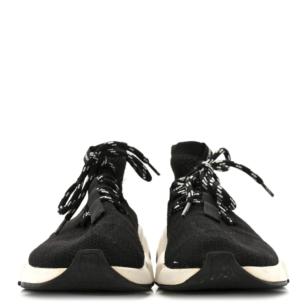 BALENCIAGA SPEED LACE UP SNEAKERS BLACK WHITE