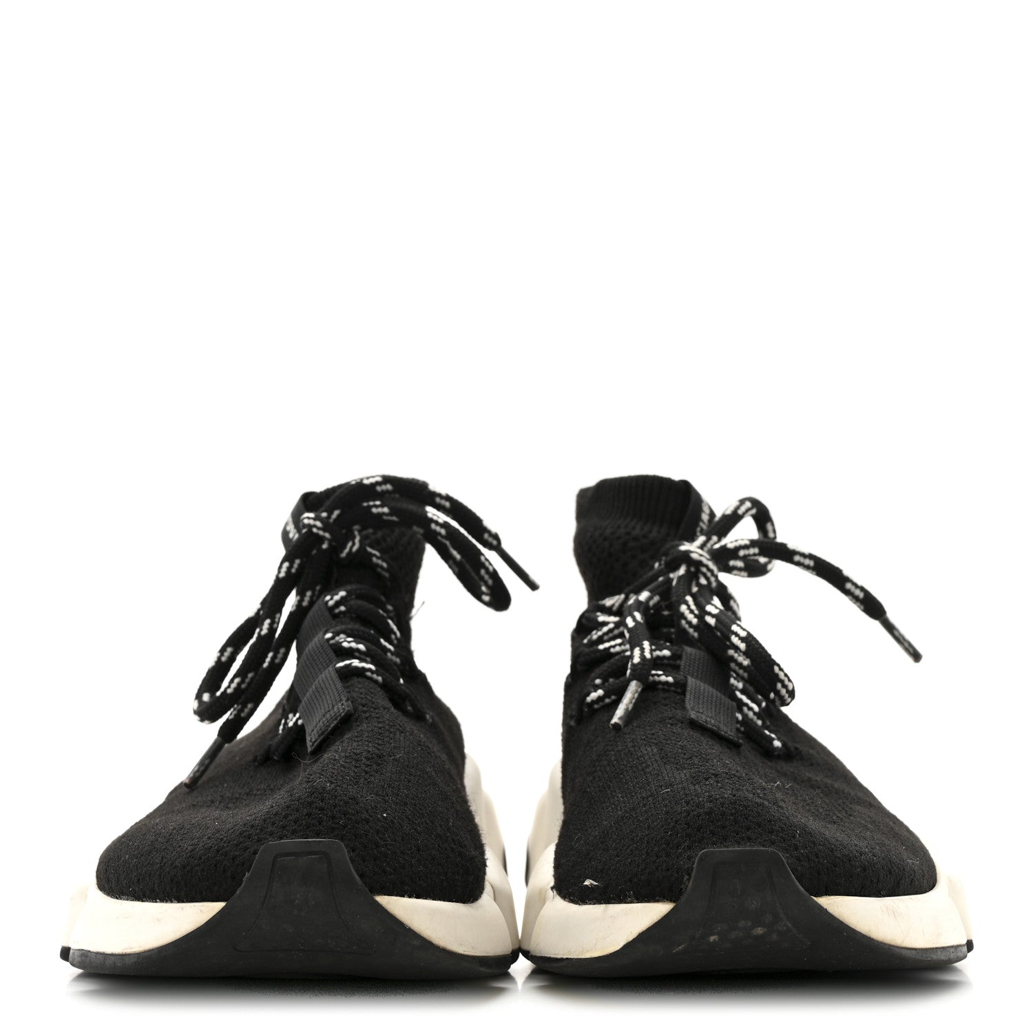 BALENCIAGA SPEED LACE UP SNEAKERS BLACK WHITE