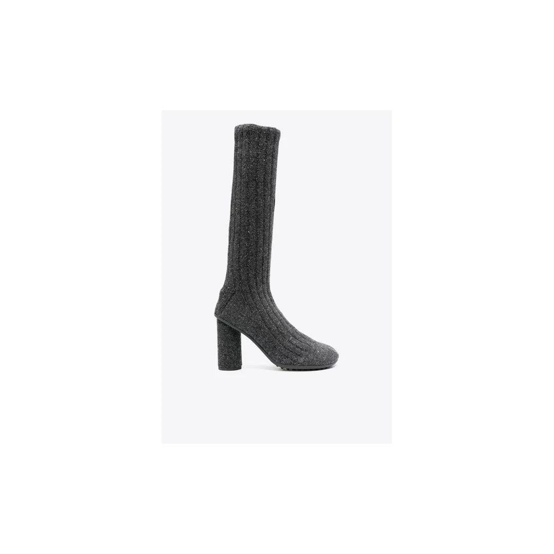 Bottega Veneta Atomic Ribbed-Knit Knee-Boots - Grey
