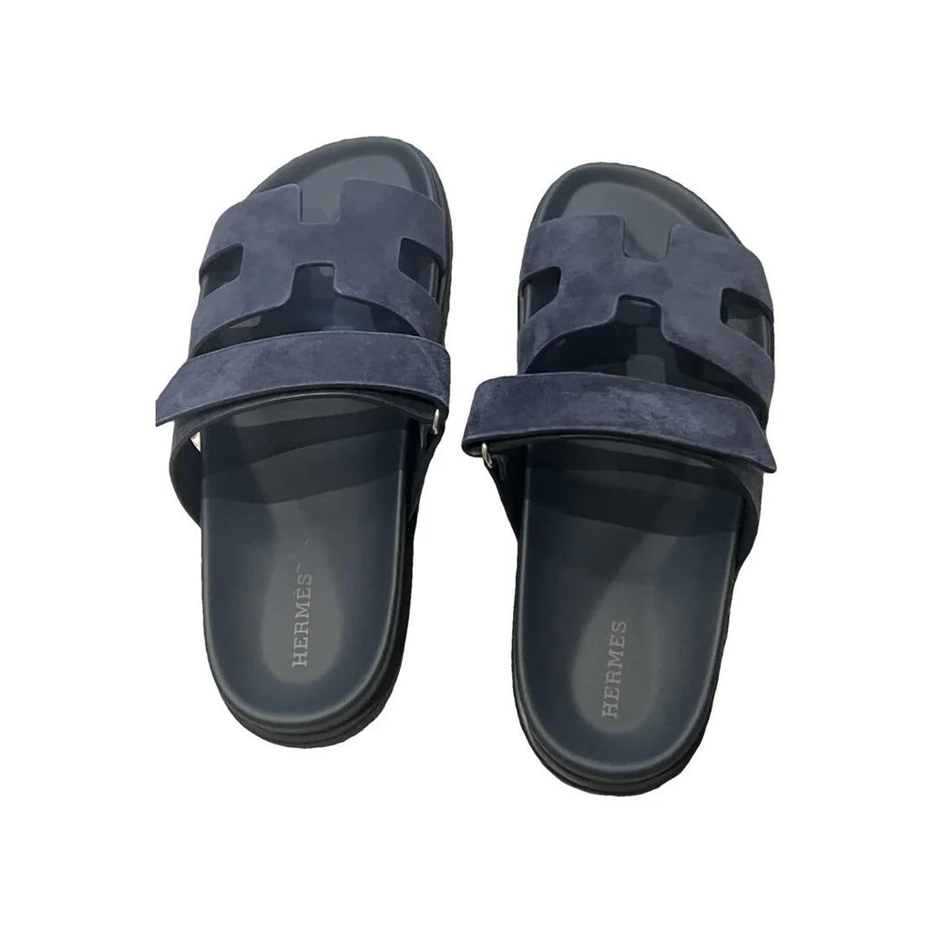 Hermès Chypre Sandal Beige - Navy Blue
