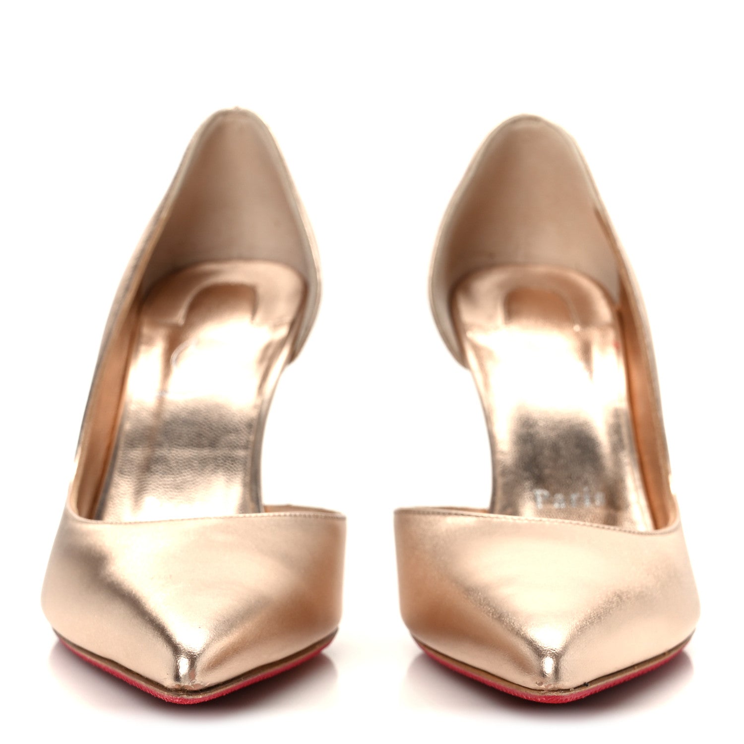 CHRISTIAN LOUBOUTIN CALFSKIN LAMINATO SATIN IRIZA D'ORSAY PUMP PINK