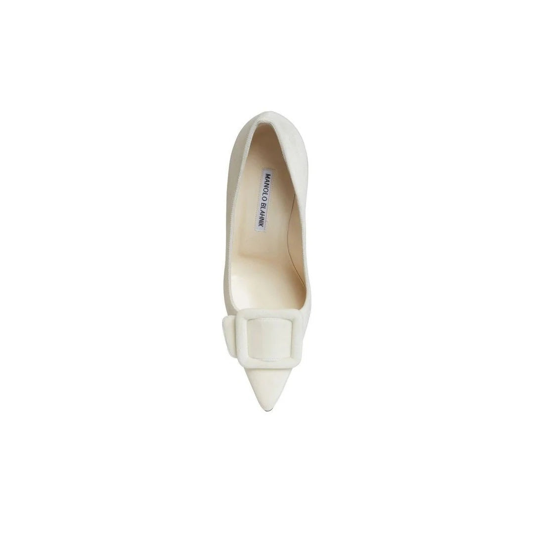 Manolo Blahnik Maysli Buckle-Detail Pumps - White