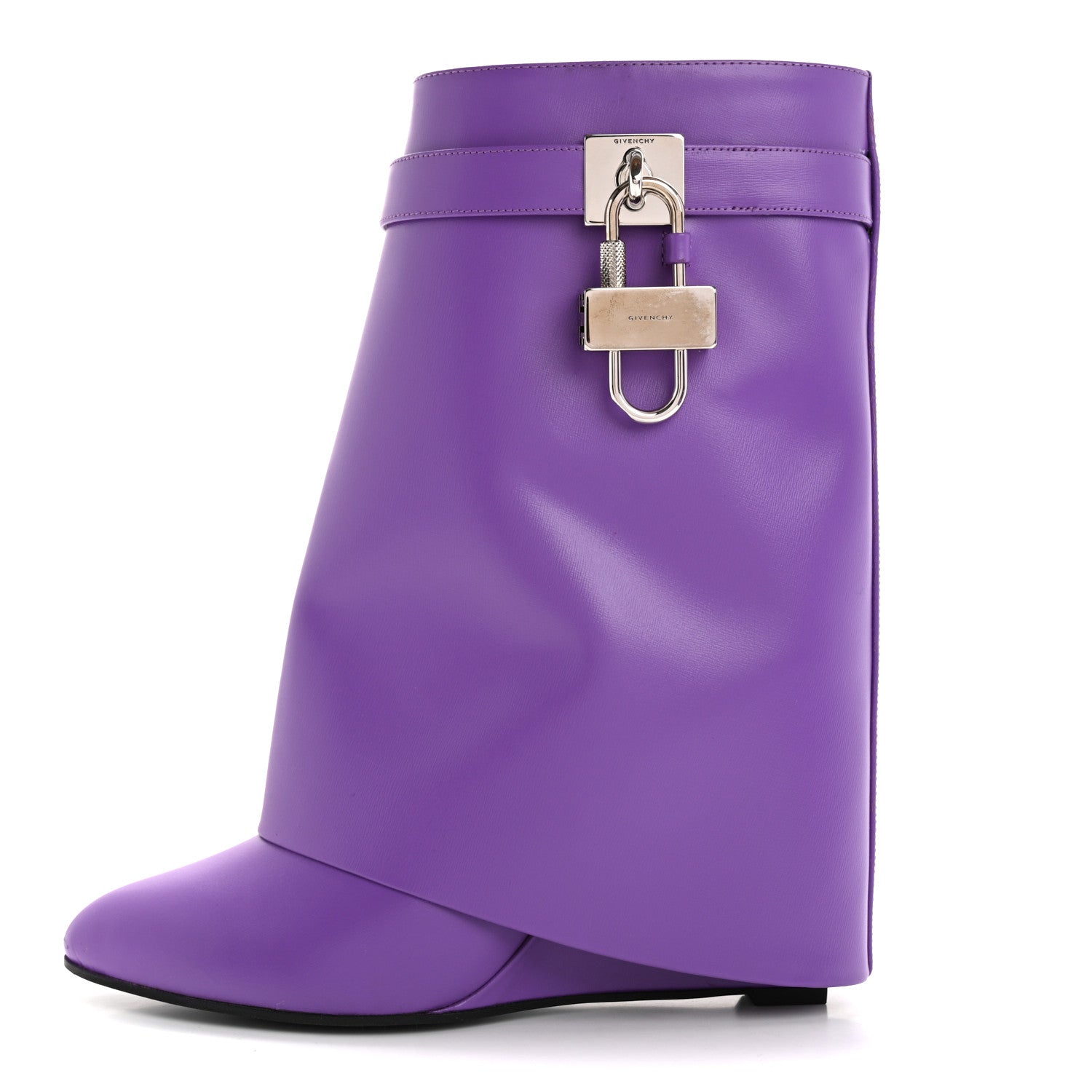 GIVENCHY CALFSKIN SHARK LOCK ANKLE BOOT RED