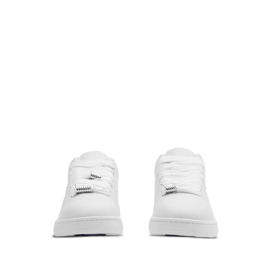 Burberry Box Equestrian Knight Motif Leather Sneakers - White