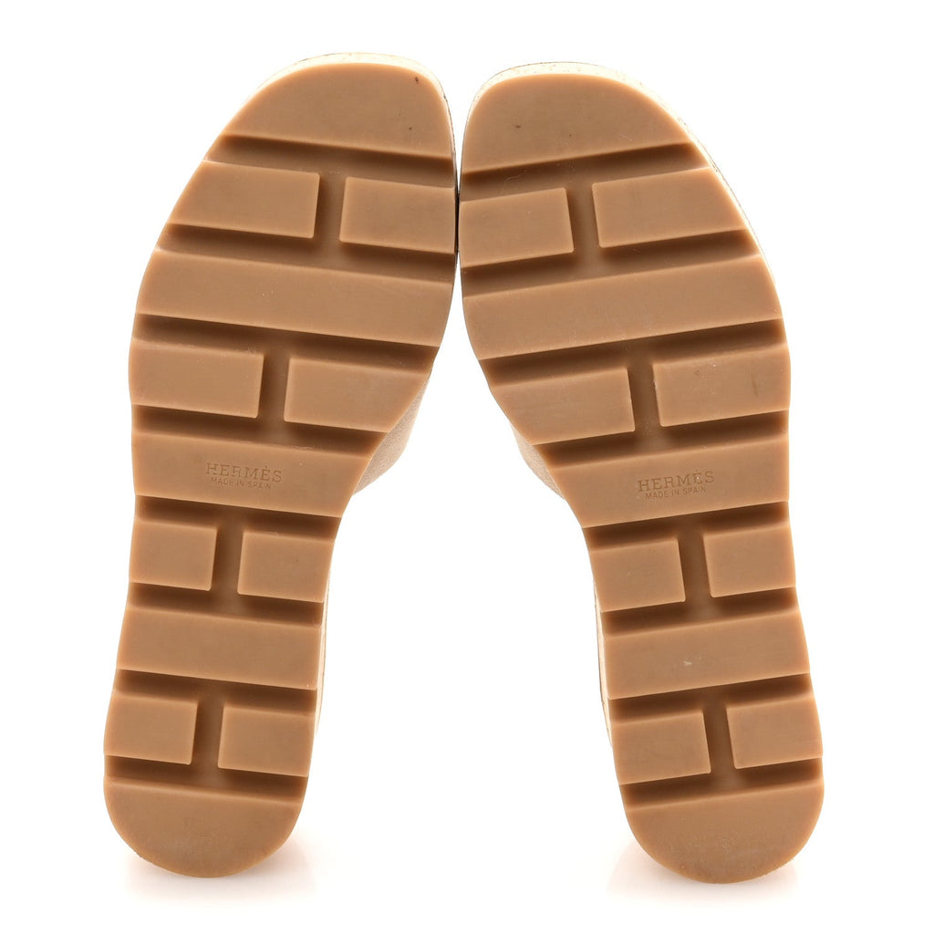 HERMES SANDAL CHYPRE SUEDE GOATSKIN BEIGE ARGILE