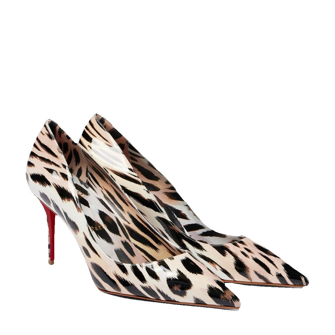 Christian Louboutin Miss Z 80 Patent Leather Pump - Cream