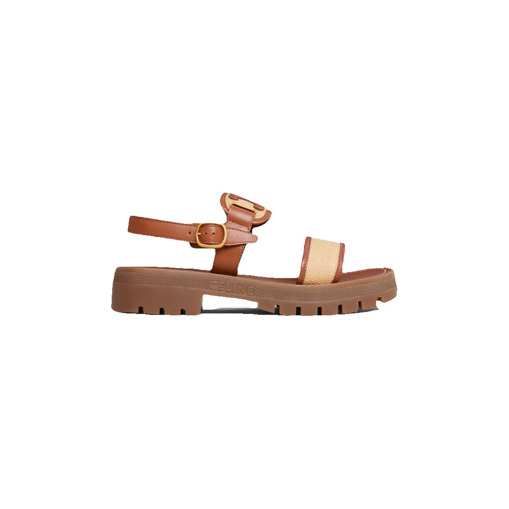 Celine Triomphe Leather Sandal - Brown