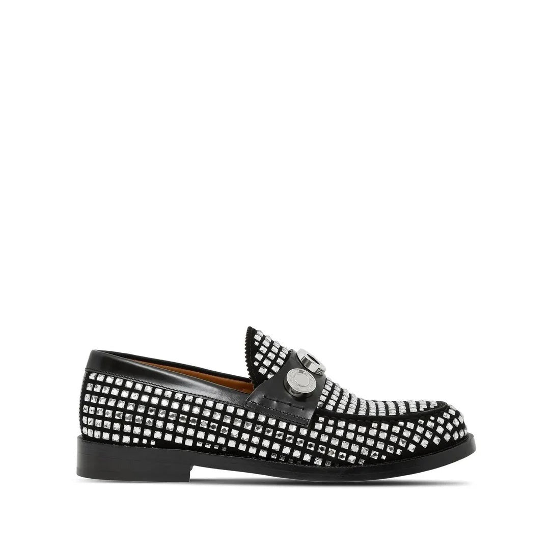 Burberry Logo Plaque Loafers - Black with crystals