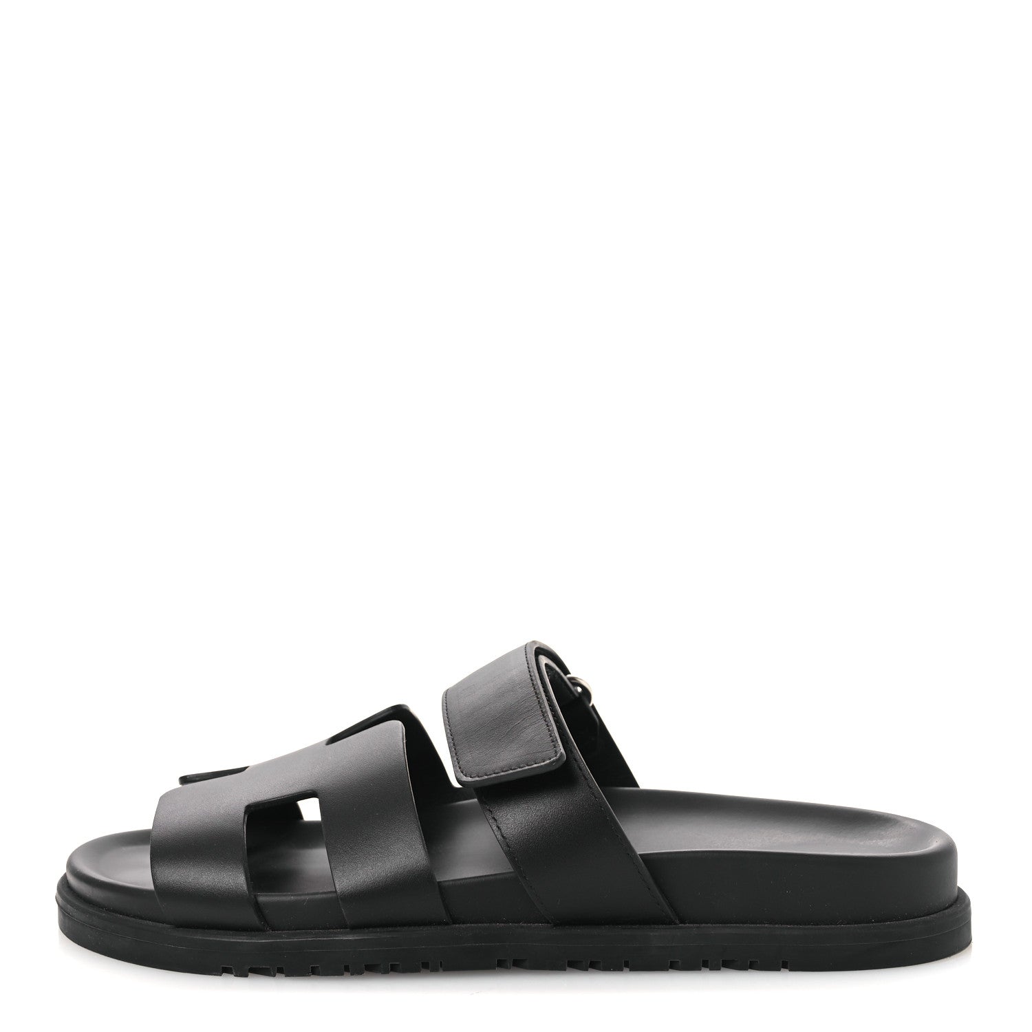 HERMES CHYPRE SANDALS CALFSKIN BLACK