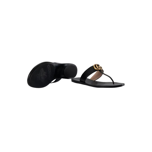 Gucci Vittoria Thong Sandal, Leather - Black
